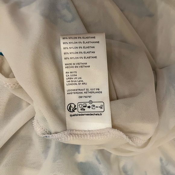 NWOT Free People Carmel Floral Mesh Midi Dress with side leg slits scoop neck - Picture 6 of 7